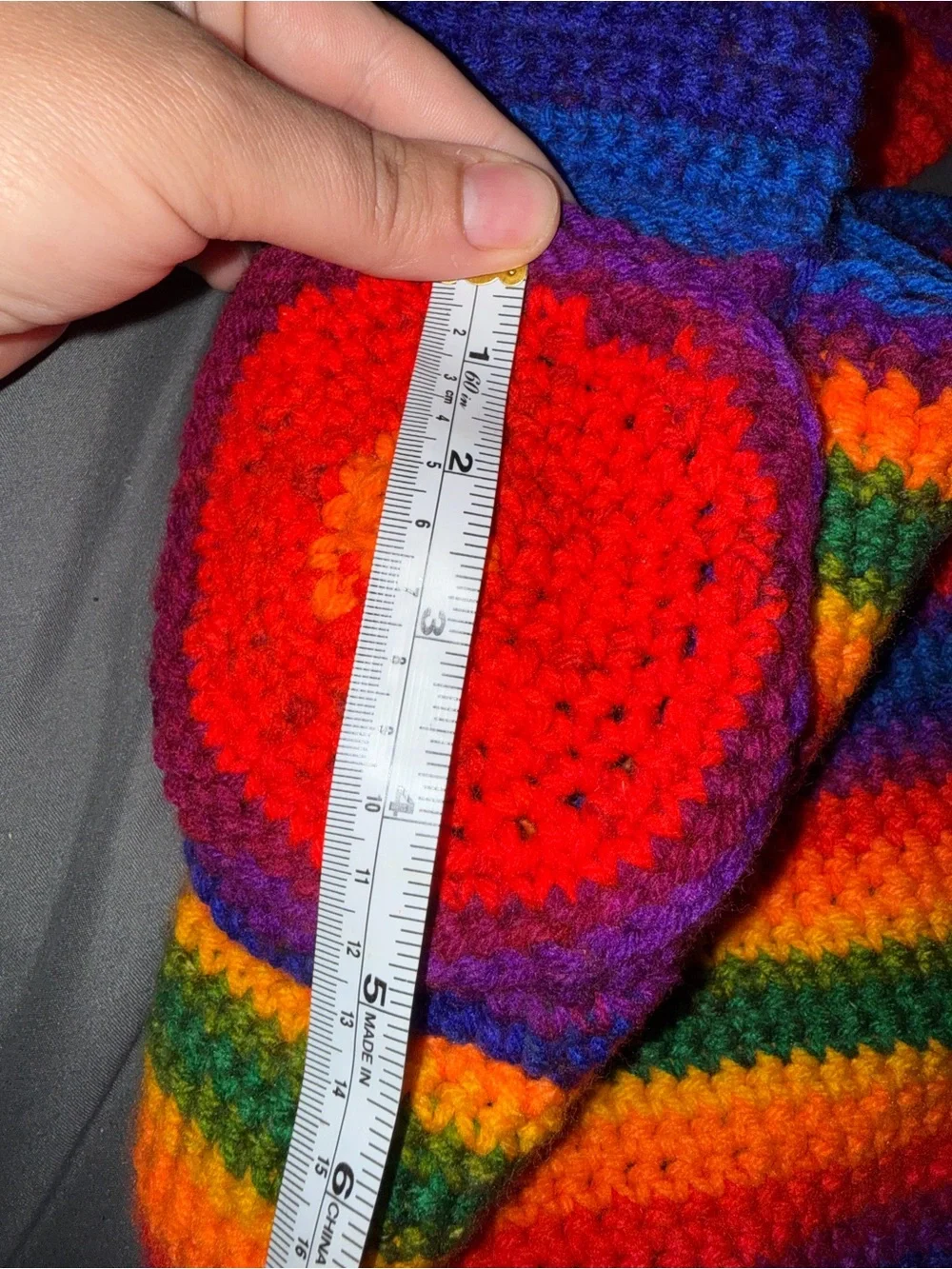 Handmade Rainbow Crochet Shoulder Bag - Bright Multicolor (Handmade by me)